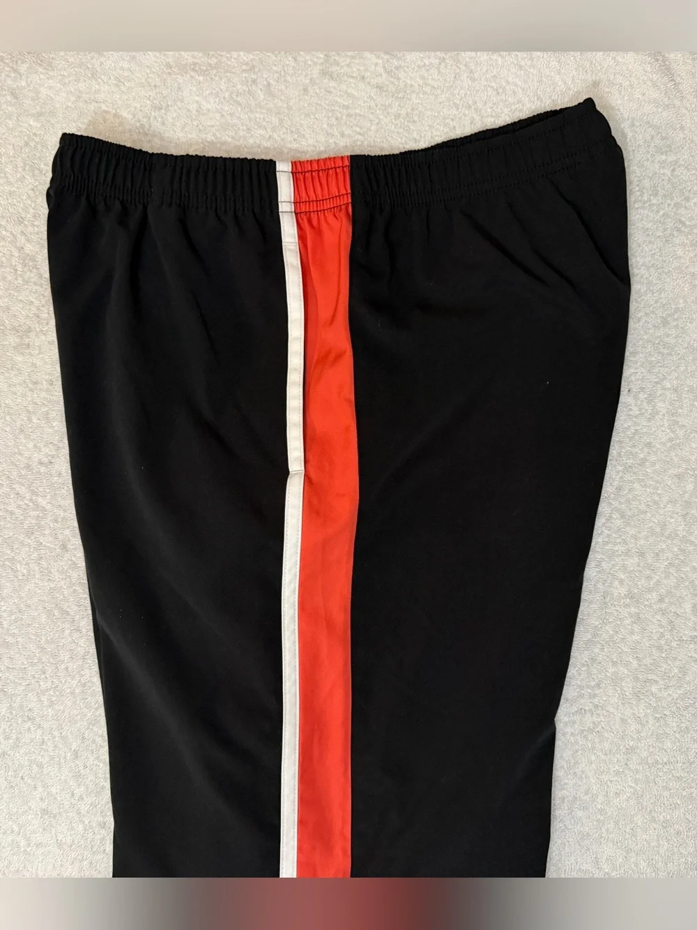VTG Y2K Nike Cropped Track Pants Side Stripe Wide Leg Swoosh 294617 Retro Active